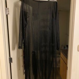 Long Black See-Through Dress